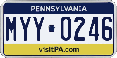 PA license plate MYY0246