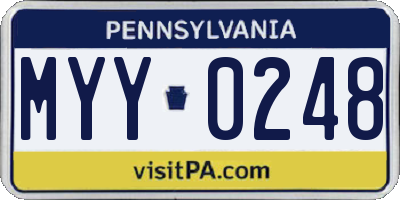 PA license plate MYY0248