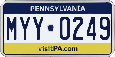 PA license plate MYY0249