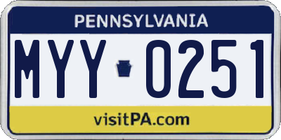 PA license plate MYY0251