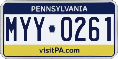 PA license plate MYY0261