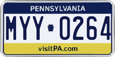 PA license plate MYY0264