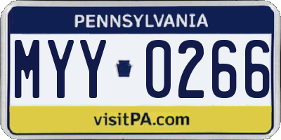 PA license plate MYY0266