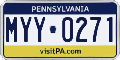 PA license plate MYY0271
