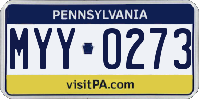 PA license plate MYY0273