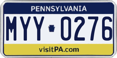 PA license plate MYY0276