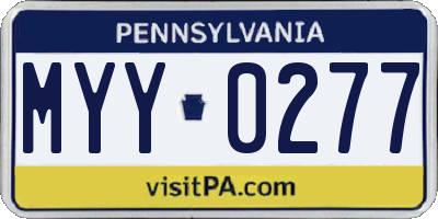 PA license plate MYY0277