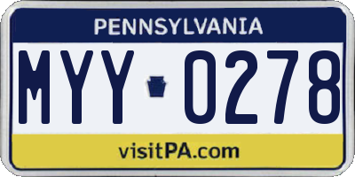 PA license plate MYY0278