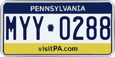 PA license plate MYY0288