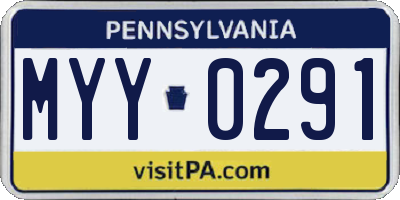 PA license plate MYY0291