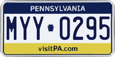 PA license plate MYY0295
