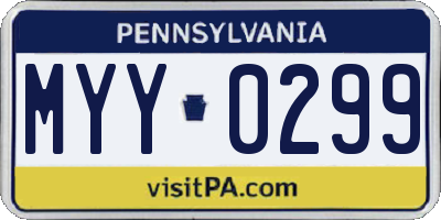 PA license plate MYY0299