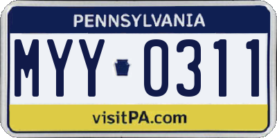 PA license plate MYY0311