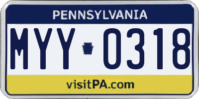 PA license plate MYY0318