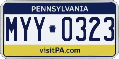 PA license plate MYY0323