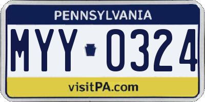 PA license plate MYY0324
