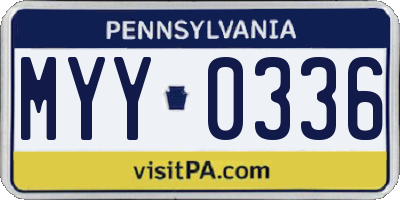 PA license plate MYY0336