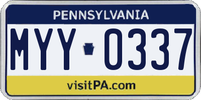 PA license plate MYY0337