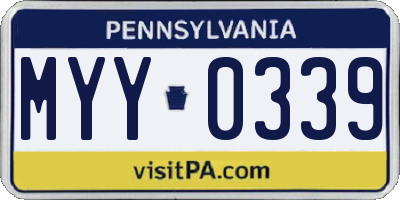 PA license plate MYY0339
