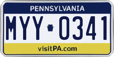 PA license plate MYY0341