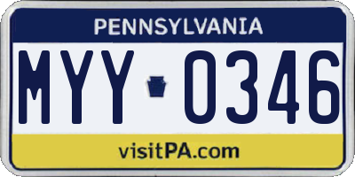 PA license plate MYY0346