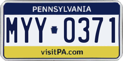 PA license plate MYY0371