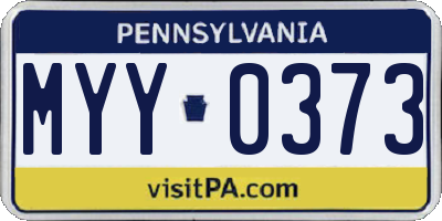 PA license plate MYY0373