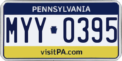 PA license plate MYY0395