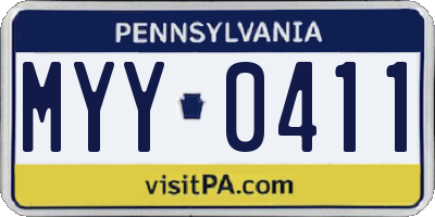 PA license plate MYY0411
