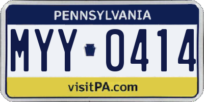 PA license plate MYY0414