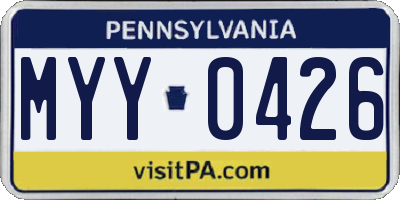 PA license plate MYY0426
