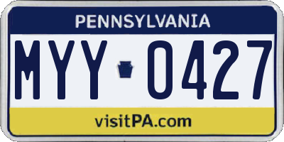 PA license plate MYY0427