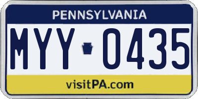 PA license plate MYY0435