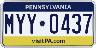 PA license plate MYY0437