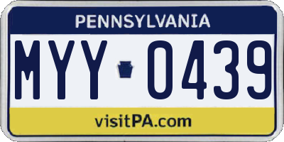 PA license plate MYY0439