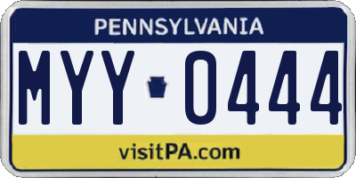 PA license plate MYY0444