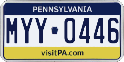 PA license plate MYY0446