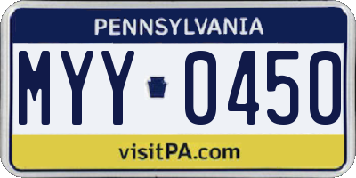 PA license plate MYY0450