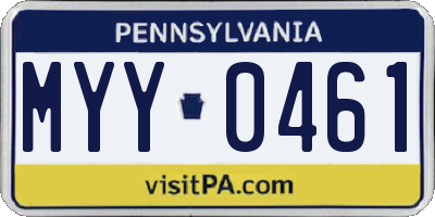 PA license plate MYY0461