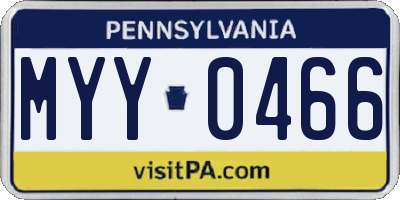PA license plate MYY0466