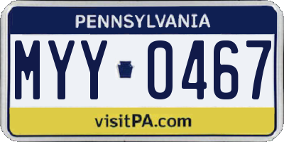 PA license plate MYY0467