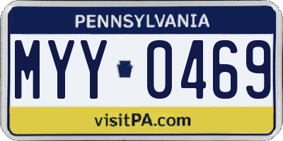 PA license plate MYY0469