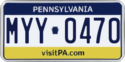PA license plate MYY0470