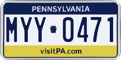 PA license plate MYY0471