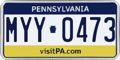 PA license plate MYY0473