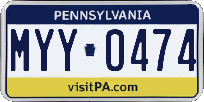 PA license plate MYY0474