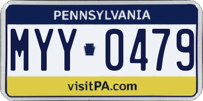 PA license plate MYY0479