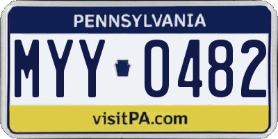 PA license plate MYY0482