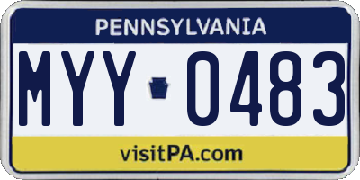 PA license plate MYY0483