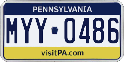 PA license plate MYY0486